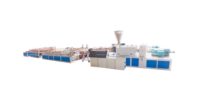 Wood plastic wide plate production line